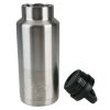 Ozark Trail 36 oz Silver and Black Double Wall Vacuum Sealed Stainless Steel Water Bottle with Wide Mouth Lid