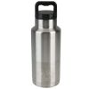 Ozark Trail 36 oz Silver and Black Double Wall Vacuum Sealed Stainless Steel Water Bottle with Wide Mouth Lid