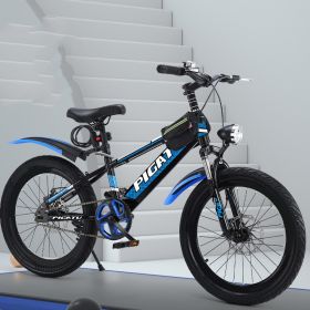Single Pupil Shock Absorbing Variable Speed Mountain Bike (Option: Blue-1 Style-22inch)