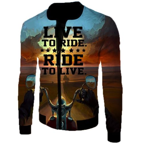 European And American Code Cross-Border Men's 3D Digital Color Printing Flight Jacket, Motorcycle Flight Suit One Drop Delivery