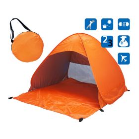 Tent Free To Build Camping Beach Sunscreen Tent Quick  Outdoor Camping Tent (Color: Orange)