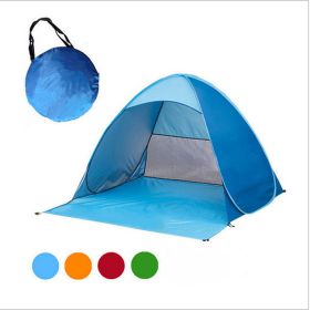 Tent Free To Build Camping Beach Sunscreen Tent Quick  Outdoor Camping Tent (Color: Blue)