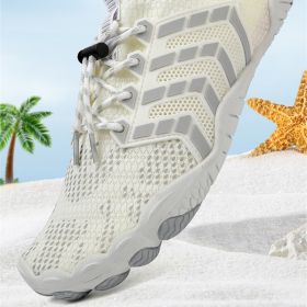 Men's And Women's Non-slip Five-finger Mountaineering Fitness Shoes (Option: D025 White-36)