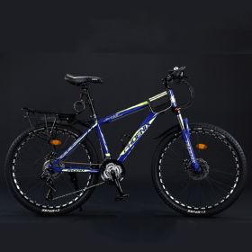 Variable Speed Shock Absorption Mountain Bike (Option: Blue-Spoke wheel-24inches27speed)