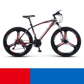 Shock Absorbing Bike Outdoor Riding Variable Speed Cross-country (Option: Black red three knife wheel-24inch 27speed)