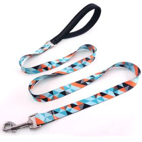 Flower training dog pet supplies printed dog leash (Option: Geometric points)
