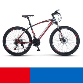 Shock Absorbing Bike Outdoor Riding Variable Speed Cross-country (Option: Black and red spoke wheel-24inch 27speed)