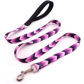 Flower training dog pet supplies printed dog leash (Option: Purple Arrow)