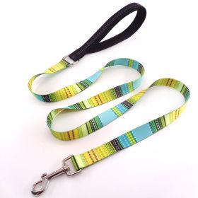 Flower training dog pet supplies printed dog leash (Option: Bomi Green)