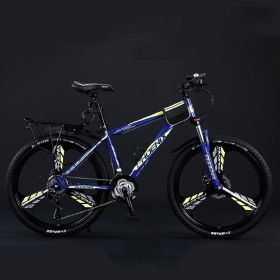 Variable Speed Shock Absorption Mountain Bike (Option: Blue-Three knife wheel-26inches30speed)