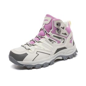 Hiking Same High-top Outdoor Shoes Sneaker (Option: Purple-37)