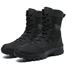 Plus Size Men's Shoes High-top Men's Shoes Martin Boots (Option: Black-42)