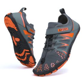 Men's And Women's Outdoor Breathable Quick-drying Shoes Waterproof Beach (Option: 2029 Gray Orange-40)