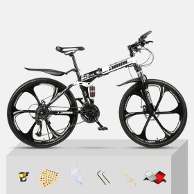 Dual Shock Absorbing Off-road Variable Speed Racing Male And Female Student Bikes (Option: Black white-2 Style-30speed)