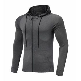 Men's Long-sleeved Stretch Tight Fitness Training Suit (Option: Dark Grey-M)