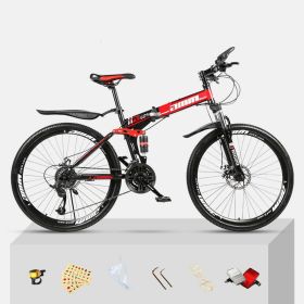 Dual Shock Absorbing Off-road Variable Speed Racing Male And Female Student Bikes (Option: Black red-1 Style-30speed)