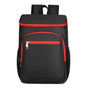 Waterproof Leakproof Thermal Insulated Outdoor Cooler Backpack For Hiking Camping Picnic (Color: Black/Red)