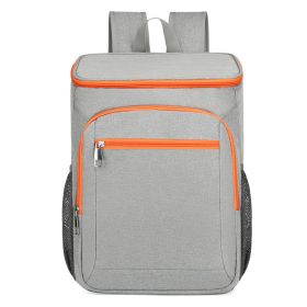 Waterproof Leakproof Thermal Insulated Outdoor Cooler Backpack For Hiking Camping Picnic (Color: Gray/Orange)