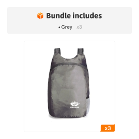 20L Unisex Lightweight Outdoor Backpack; Waterproof Folding Backpack; Casual Capacity Camping Bag For Travel Hiking Cycling Sport (Color: Grey*3)