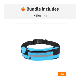 Unisex Sports Fanny Pack; Running Waist Bag; Belt Phone Bag; Water Hydration Backpack Running Accessories (Color: Blue*3)