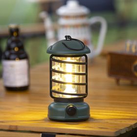 400 Lumens NEW Retro Camping Lights; Atmosphere Tent Lights COB Battery Lighting Hanging Lights; Outdoor Camping Accessories (Color: L803B-Green)