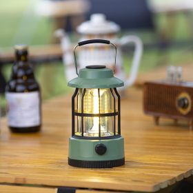 400 Lumens NEW Retro Camping Lights; Atmosphere Tent Lights COB Battery Lighting Hanging Lights; Outdoor Camping Accessories (Color: L801B-Green)
