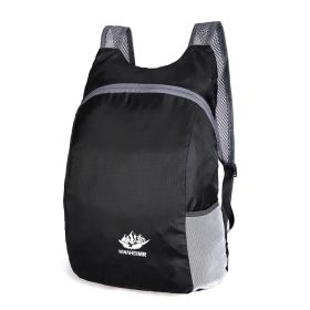 Lightweight Foldable Nylon Hiking Backpack For Camping Hiking Climbing Trekking (Color: Black)