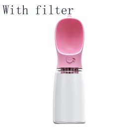 Pet Water Cup Outdoor Portable Water Bottle (Color: Pink With filter)