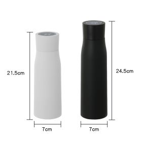 UV Sterilizing Self Cleaning Purifier Water Bottle Insulated LED Temperature Display Flask Bottle (Color: White)