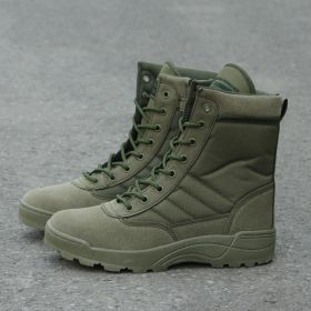 Men Boots Tactical Military Boots Special Force Desert Combat Army Boots Outdoor Hiking Boots Ankle Shoes Men Work Safty Shoes (Color: Green)