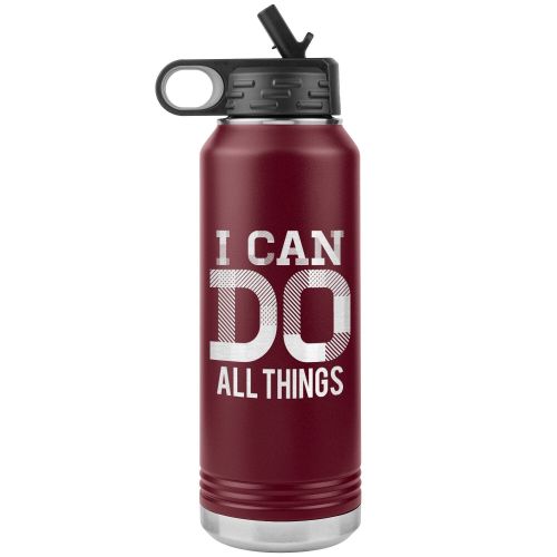 32oz Water Bottle Insulated, i Can Do All Things Print
