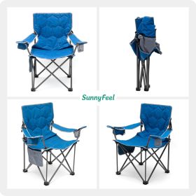 Oversized Folding Camping Chair, Heavy Duty Supports 300 LBS, Portable Chairs For Outdoor Lawn Beach Camp Picnic (Color: Blue)