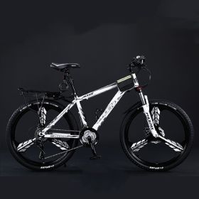 Variable Speed Shock Absorption Mountain Bike (Option: White grey-Three knife wheel-24inches27speed)