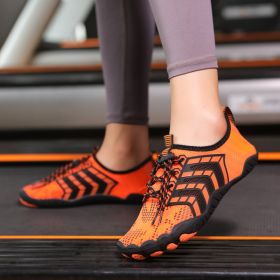 Men's And Women's Non-slip Five-finger Mountaineering Fitness Shoes (Option: D025 Orange-36)