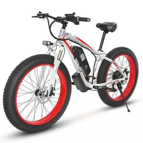 Electric Bicycle Lithium Tram Snow Electric Mountain Bike 21 Speed (Option: Red-EU)