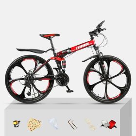 Dual Shock Absorbing Off-road Variable Speed Racing Male And Female Student Bikes (Option: Black red-3 Style-30speed)