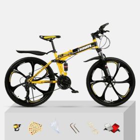 Dual Shock Absorbing Off-road Variable Speed Racing Male And Female Student Bikes (Option: Black yellow-2 Style-30speed)