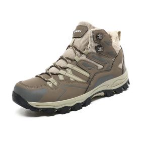 Hiking Same High-top Outdoor Shoes Sneaker (Option: Light Brown-44)