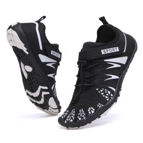 Men's And Women's Outdoor Breathable Quick-drying Shoes Waterproof Beach (Option: 2029 Black And White-46)