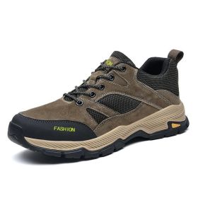 Men's Sports Fashionable Outdoor Platform Hiking Shoes (Option: Brown-47)
