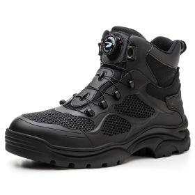 Summer Anti-smashing And Anti-penetration Men's Lightweight And Comfortable Labor Protection Shoes (Option: black-black-Size41)